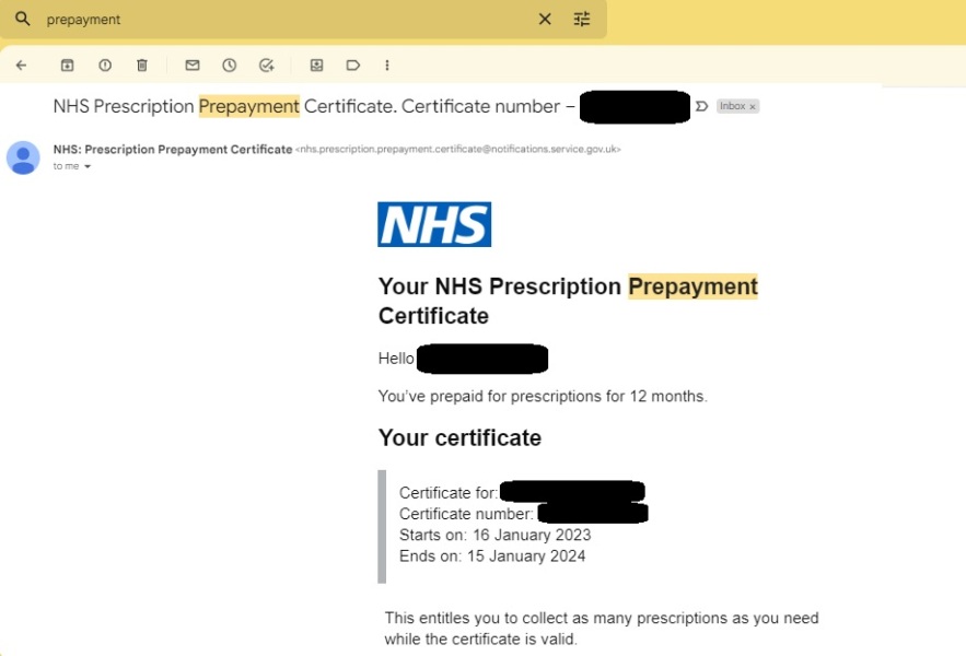 NHS prescription penalty charge