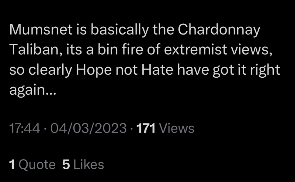 Posie Parker featured in Hope Not Hate's State of Hate 2023.