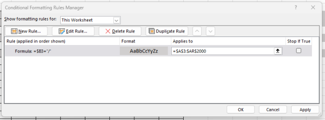 Highlight some cells in a row automatically