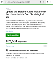 100,000 signatures on the Equality Act -  What next 