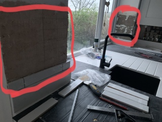 Kitchen tiling help design needed Herringbone or not