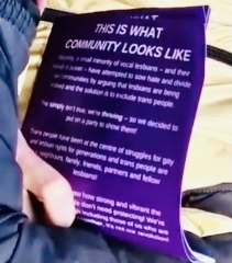 Film of protest outside the Lesbian Project meeting