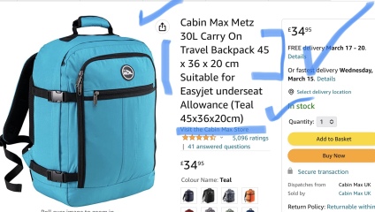 EasyJet hand luggage