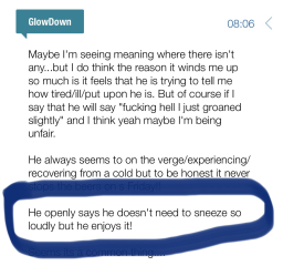 To tell DH to stop grunting? 