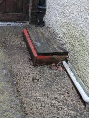 Damp bungalow wall