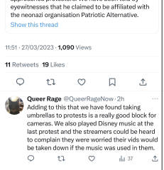 Film of protest outside the Lesbian Project meeting