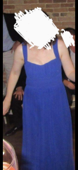 Blue dress green shoes?