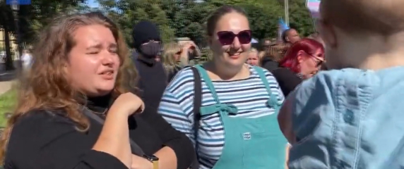 Film of protest outside the Lesbian Project meeting