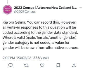 NZ Census 2023 - sex and gender questions 