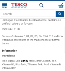 DH thinks rice crispies are a suitable breakfast