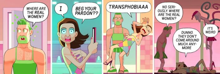 ‘Identifying as a woman’ is self-defeating, so instead this leads to...