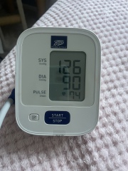 Blood pressure reading. 