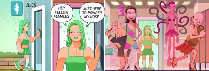 ‘Identifying as a woman’ is self-defeating, so instead this leads to...