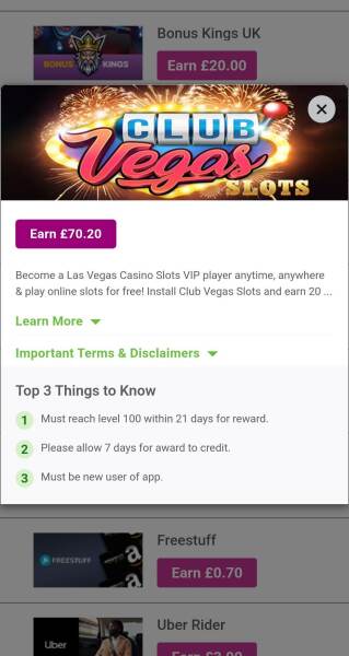 Get £70 for free for playing a free game 