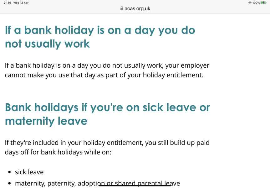 Bank holidays and annual leave - AIBU?