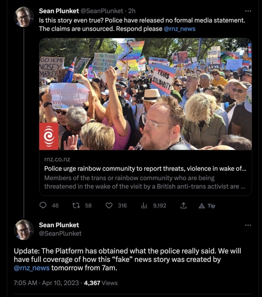 [RNZ] Spike in online hate toward trans community after Posie Parker visit - researchers