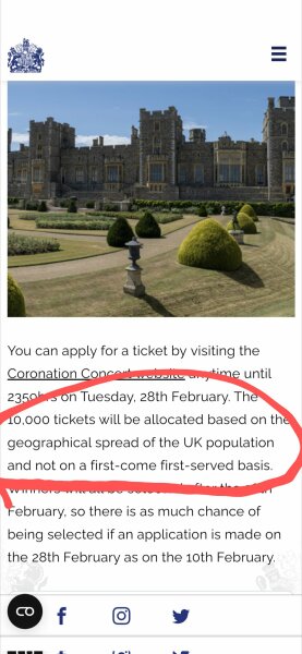 Anyone else just got coronation concert email but link doesn’t work 