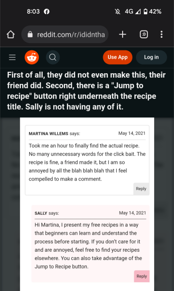 Weird recipe pages that never give you the actual recipe 🤔