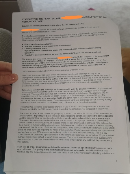 Secondary education appeal coming up