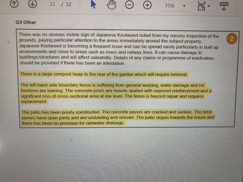 House survey- unexpected issues