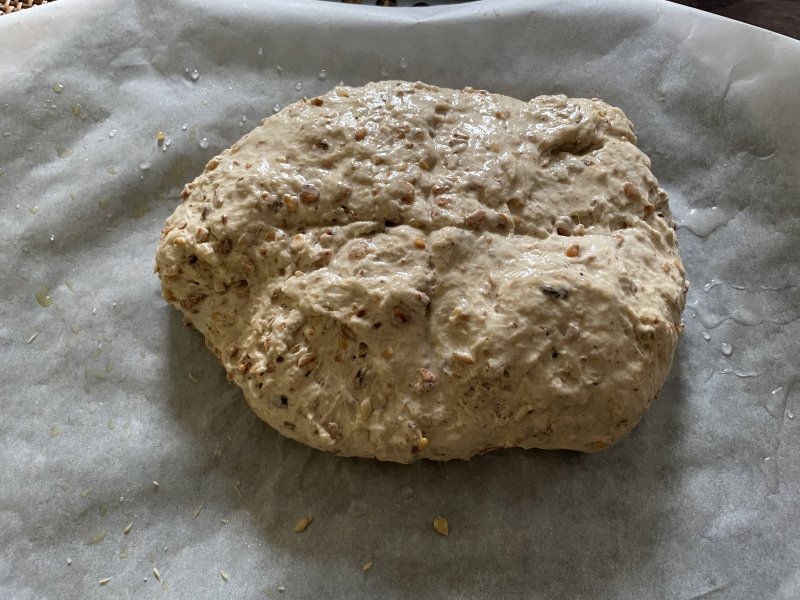 Bread dough sticks to the board even after 10 minutes kneeding