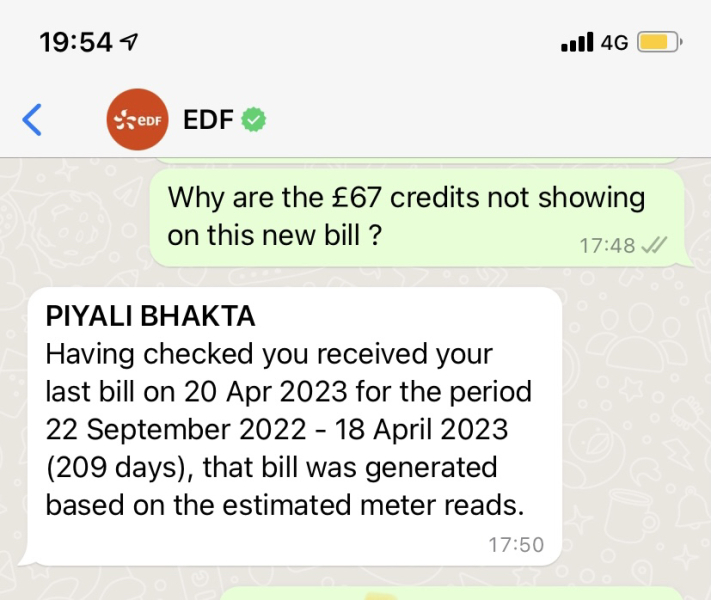 Edf sent me a massive bill -I'm confused help