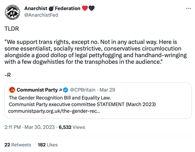 Communist Party UK statement on GRR