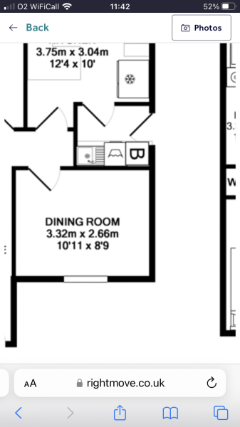 Small dining room layout 