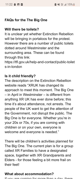 To take DD to the Extinction Rebellion protest next weekend?