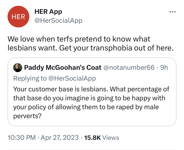 Her App - Terfs get out