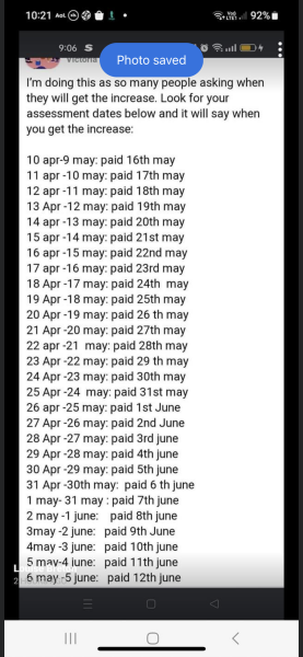 When will the universal credit increase come in?
