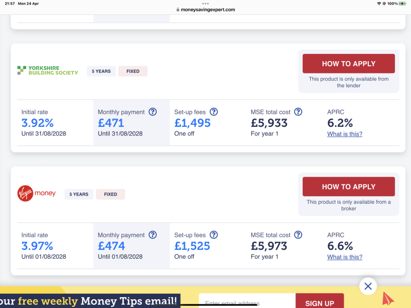 Fixed rate mortgage ending
