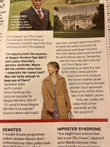 MAGPIE MURDERS. SAT 9.15 BBC 1 - tv pace. NO SPOILERS 