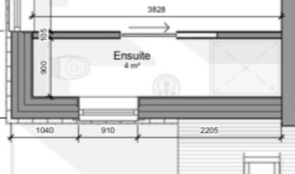 Long & very narrow en-suite 