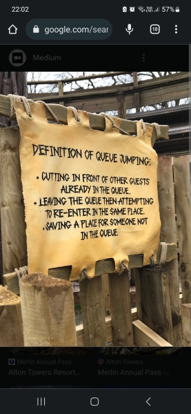 Theme park queue jumpers