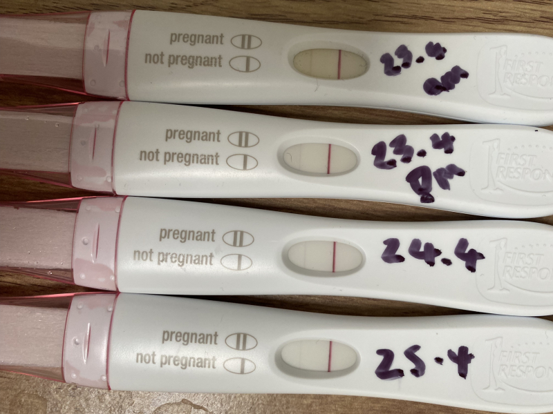 4 day heavy bleed and positive test