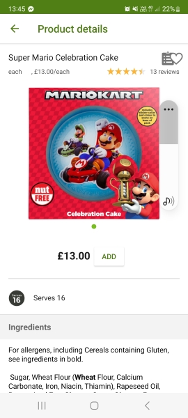 Freezing a supermarket cake