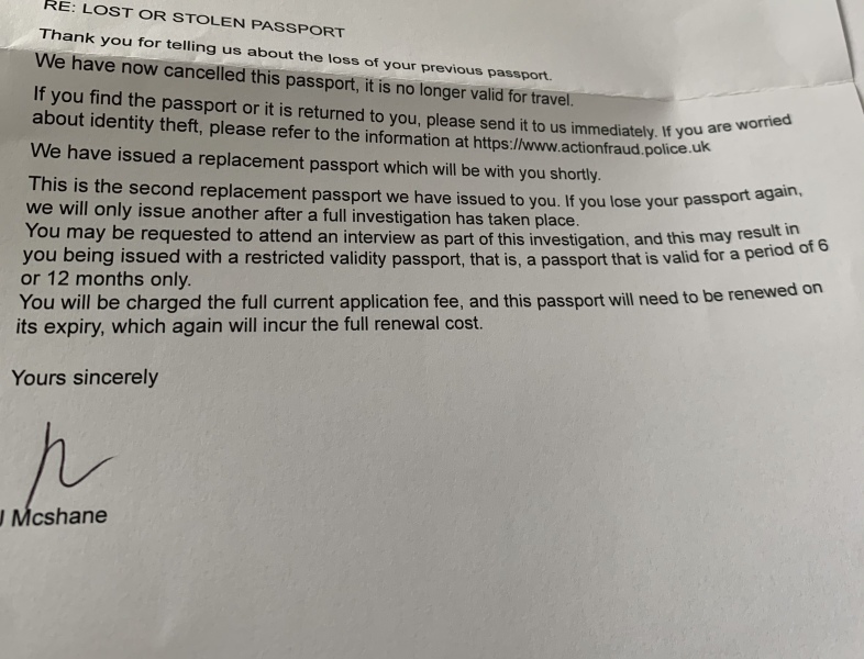 Lost passport, HELP!!