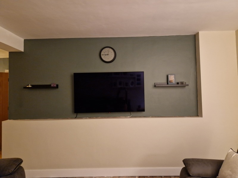 Dark green for a living room feature wall?