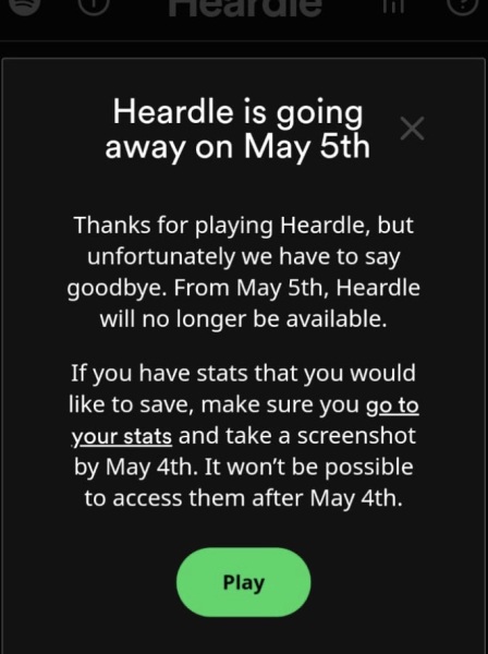 Heardle is going away!