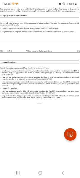 AIBU to take banned food into EU?