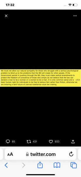 EA petition EHRC are in favour of reviewing the definition of sex