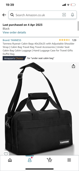 Cabin bag to fit under seat