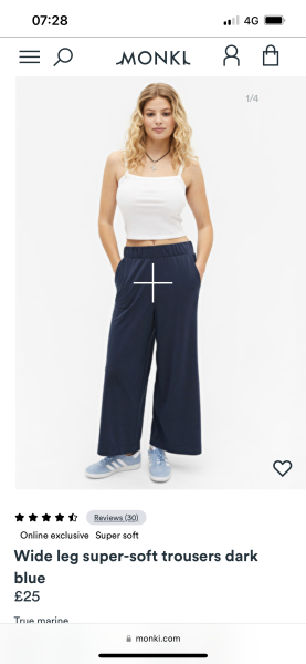 I need some wide leg, pull on, jersey trousers similar to these from H&M