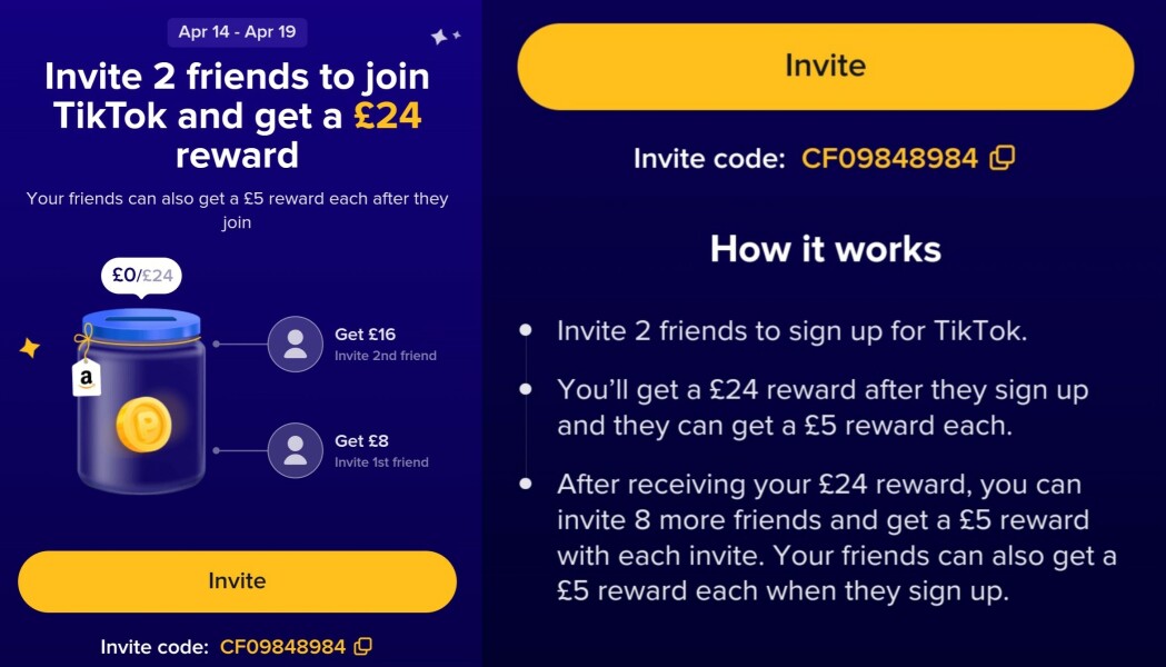 Tiktok new referral 