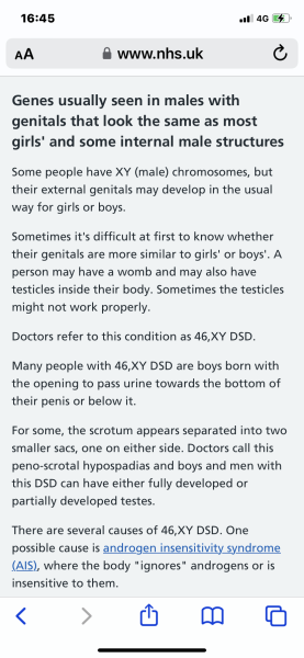 to point out that one Y chromosome does not make you a male