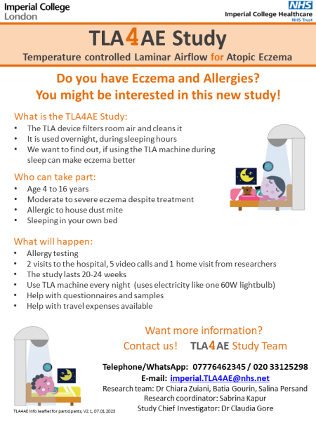 Paediatric Eczema research study- Imperial college