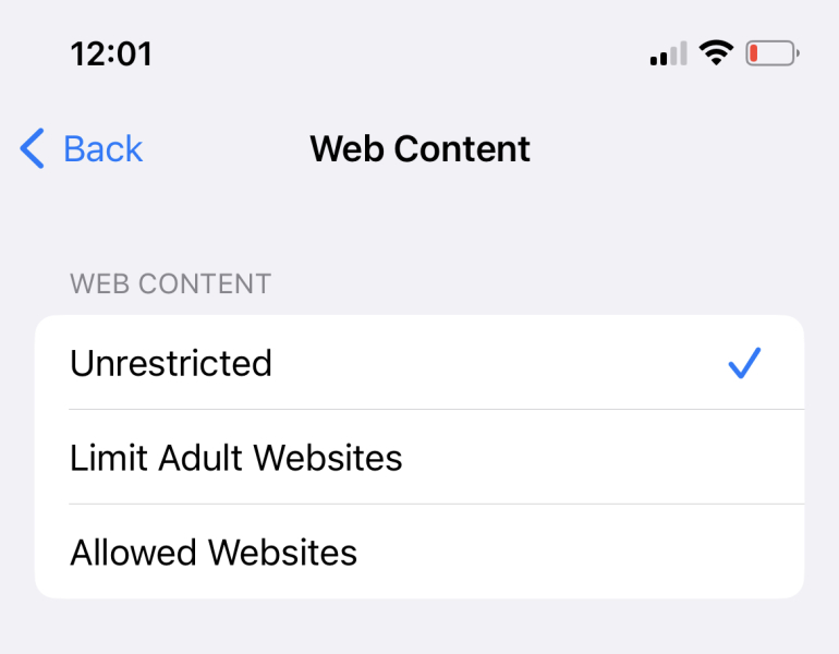 Impossible to just block individual websites on my own iPhone Safari?