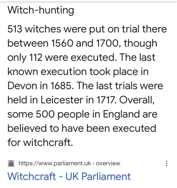 To think it is time to quash all convictions for all convicted witches in the UK