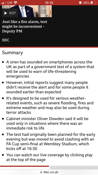 Didn't get the emergency alert at 3pm!